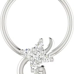 avsar Harshali 14kt Cubic Zirconia White Gold Nose Wire-picture-10