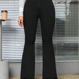 niffer fashion Women Boot-Leg High Rise Black Jeans-picture-28