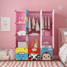 zivety 12-Door 12-Shelf Plastic almirah for kids, almirah of clothes ,cupboard clothes PP Collapsible Wardrobe image 2