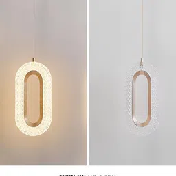 sinoman Crystal Acrylic Shade Hanging Pendant Light with Gold Finish image 5