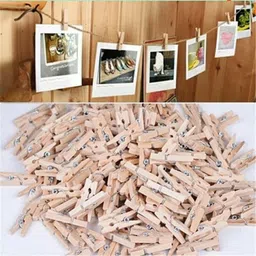 nisco NS_20 Pcs Mini Wooden Clips, Multi-Function Cloth pins Wooden Cloth Clips image 4