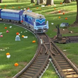 sarasi Passenger Toy Train with Track Changer, Battery Operated, Excellent Body Graphic image 2
