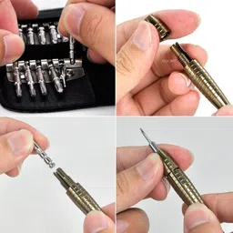 gocart New Screw Driver set For Laptop And Mobile , 25 In 1 Best Quality Precision Screw Driver Tool Kit For All Kind Of Mobile Phone ,PC, Laptop, Tablet , I pad , Computers , Camera , Glasses , Watch , Electronic devices Portable Set Is Easy to carry In Pocket With Leather wallet Screwdriver set , tool kit Camping & Hiking Tool Kit image 3