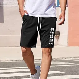 west gate clothing Printed Men Black Casual Shorts image 3