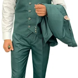 gargian master cut Men Single Breasted Solid Suit image 4