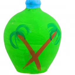 house of common Creative Clay Made Round Shape Piggy/Money Bank (Pack of 1) Coin Bank image 3