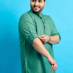 bigbanana Men Solid Cotton Blend Straight Kurta image 5