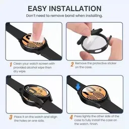 YDOXTON Front and Back Screen Guard for Samsung Galaxy Watch 4 44MM Screen Protector Case Accessories, Protective Face Cover Bumper Case for Women Men, Galaxy Watch4 (Galaxy Watch 4-44mm, Matte Black image 5