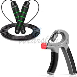 Skipping Rope & 10 - 40Kg Adjustable Hand Grip Strengthener Combo Fitness Accessory Kit Kit-image-61