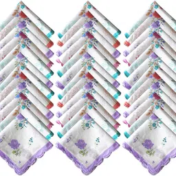 S4S Pack of 36 Women's 100% Cotton ["Multicolor"] Handkerchief-image-20