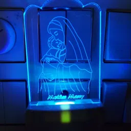 shayona Mother Mary Plug-in Night Lamp | Acrylic Religious for Home & Prayer Room Night Lamp-picture-45