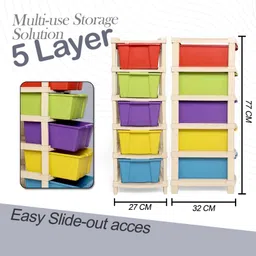 ashlas 5XL Plastic Modular Drawer System For Home, Office, Hospital, Parlor, School PP Collapsible Wardrobe image 3