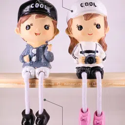 elegant lifestyle Cool Family Gift, Unique Hanging Legs Statues Miniature Figurines Aesthetic Home Decorative Showpiece-12 cm image 3