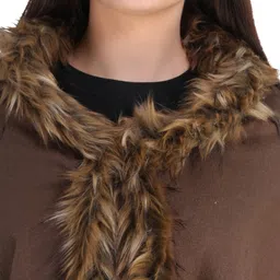 life and style Solid Wool Blend Women Brown Stole image 5