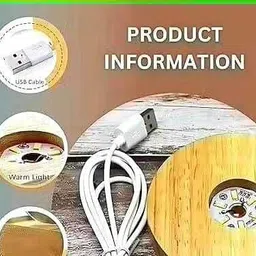 wordgizzlestore 3D Deer Crystal Ball LED Night Lamp with Wooden Base for Living Room Décor Night Lamp image 4