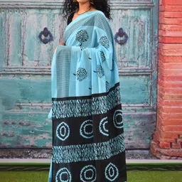 KIAARON Floral Printed Pure Cotton Saree image 3