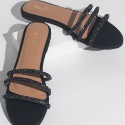 Inc 5 Embellished Strappy Open Toe Flats-picture-43