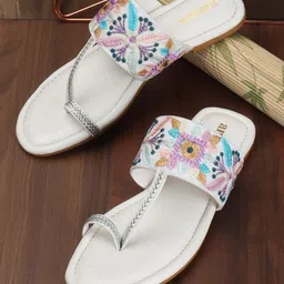 Anouk Embroidered Open Toe Flats-picture-16