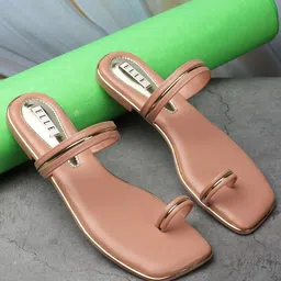 ELLE Striped One Toe Flats-picture-25