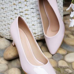 Mast & Harbour Pink Pointed Toe Kitten Heeled Pumps-picture-24