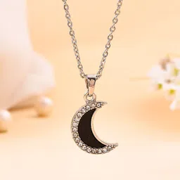 Silvermerc Designs Silver-Plated Cubic Zirconia Studded Quirky Pendants with Chains-picture-25