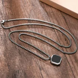 FIMBUL Men Silver Plated Pendant With Chain-picture-12