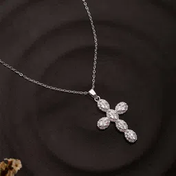 Jazz and Sizzle Silver-Plated Cubic Zirconia Contemporary Pendant With Chain-picture-28