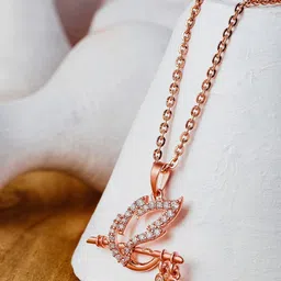 SILBERRY Rose Gold-Plated Circular Pendant With Chains-picture-14