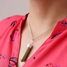 Shubhanjali Silver-Plated Contemporary Pendants with Chains image 2