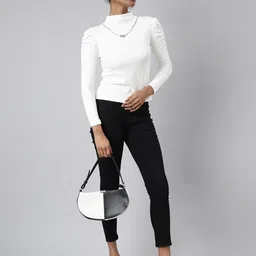 SHOWOFF High Neck Long Sleeves Top Comes With Chain image 3