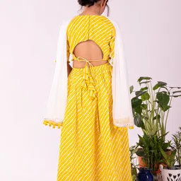 VASTRAMAY Girls Printed Mirror Work Ready to Wear Lehenga & Blouse With Dupatta image 5