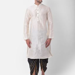 DEYANN Ethnic Motifs Regular Dupion Silk Kurta with Dhoti Pants-picture-27
