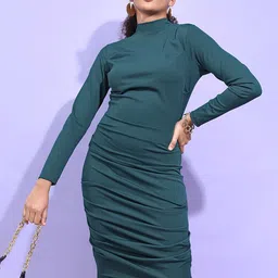 Tokyo Talkies High Neck Bodycon Dress-image-72