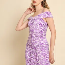 BAESD Abstract Print Off-Shoulder Sheath Dress image 3