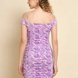 BAESD Abstract Print Off-Shoulder Sheath Dress image 4