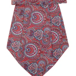 Alvaro Castagnino Red & Blue Paisley Printed Cravat Tie & Pocket Square image 4