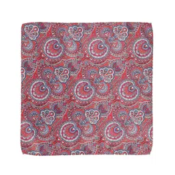 Alvaro Castagnino Red & Blue Paisley Printed Cravat Tie & Pocket Square image 3