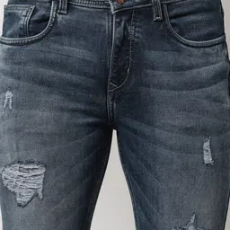 FEVER Men Blue Slim Fit Mildly Distressed Heavy Fade Stretchable Jeans image 2