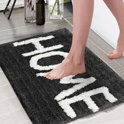 Aura Grey Rectangular Anti Skid 1850 GSM Bath Mat image 4