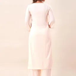 HERE&NOW Pink Floral Embroidered Regular Gotta Patti Kurta With Palazzos image 4