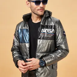 Urban Ranger by pantaloons Colourblocked Hooded Puffer Jacket image 5