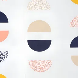 KLOTTHE White & Yellow Geometric Printed 300TC Single Bedsheet With Pillow Cover image 3