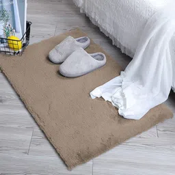 LUXEHOME INTERNATIONAL Taupe Solid Rectangular Bath Rug-picture-24