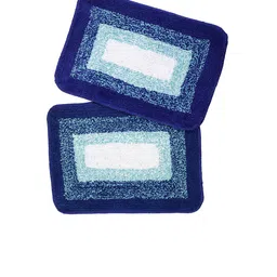Saral Home Set of 2 Blue Textured Bath Rugs image 3