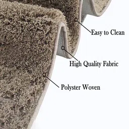 LUXEHOME INTERNATIONAL  Taupe Solid Rectangular Bath Rugs image 2