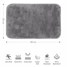 OBSESSIONS Charcoal 2300 GSM Anti-Skid Bath Rug image 3