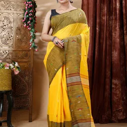 SLAGHA Woven Design Pure Cotton Khadi Saree-image-64