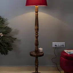 Homesake Brown Textured Handcrafted Wooden Club Lamp-image-40