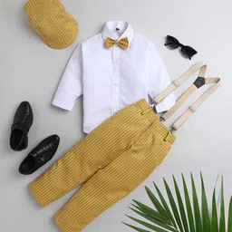 BAESD Boys Silk Cotton Shirt & Striped Trousers With Suspenders-picture-20