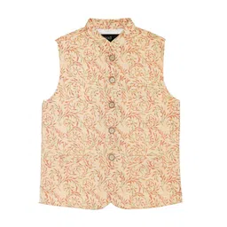 CAVIO Boys Printed Pure Cotton Nehru Jacket With Shirt image 5